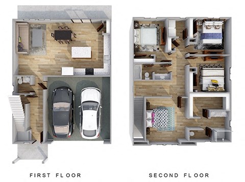 Floor plan for 4 beds, 2.5 baths, 1811 sqft